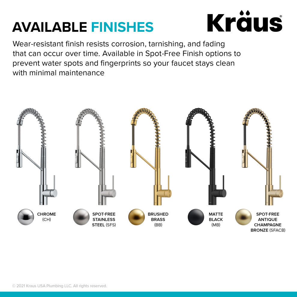 Oletto Commercial Pull-Down 1-Hole Kitchen Faucet, Brass