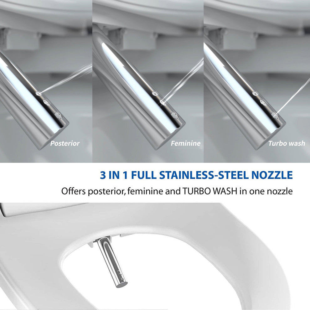 Bidet Toilet Seat with UV-A LED and Remote, Elongated