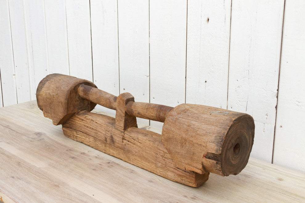 Antique Teak Cartwheel Axle
