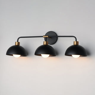 Maxim 10023 Thelonious 3 Light 31"W Vanity Light - Black / Natural Aged Brass
