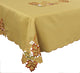 Bountiful Leaf Embroidered Cutwork Fall Tablecloth, 70"x120"