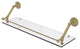 Prestige Que New 30" Floating Glass Shelf with Gallery Rail, Satin Brass