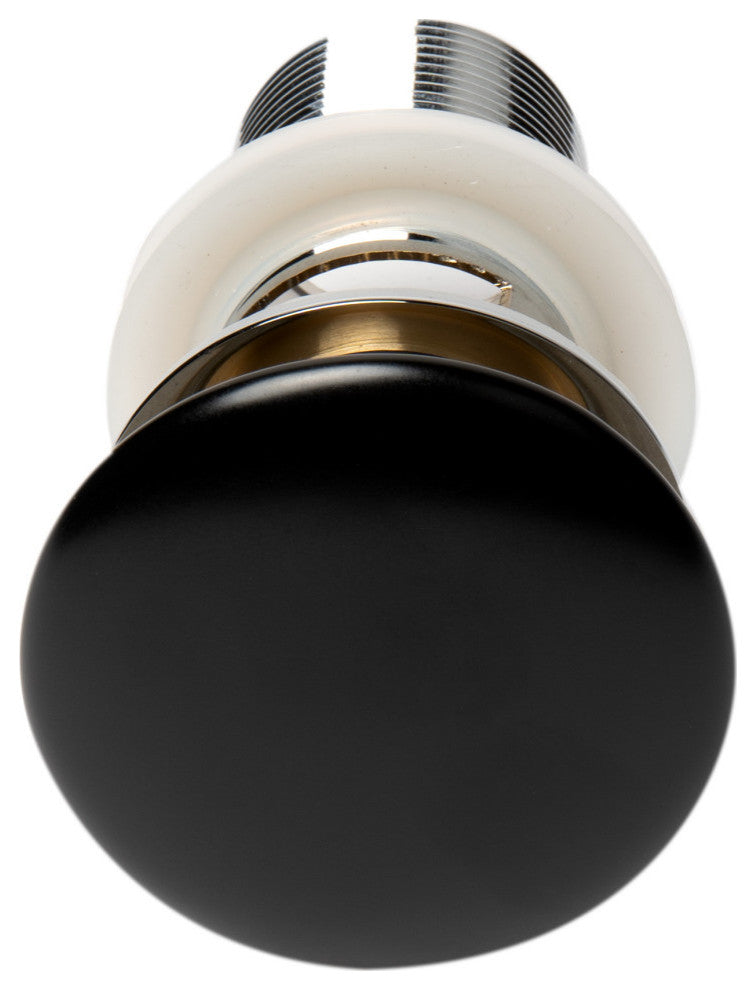 Ab8056-Bm Black Matte Ceramic Mushroom Top Pop Up Drain For Sinks With Overflow