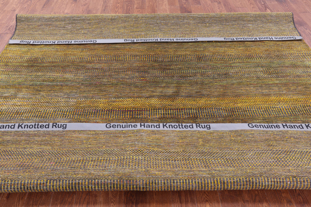 9' Square Super Savannah Gabbeh Hand-Knotted Wool & Silk Rug - Q13068