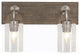Oxbridge, 2 Light Bath Bar, Graphite & Painted Distressed Metal, 4" Clear Bubble
