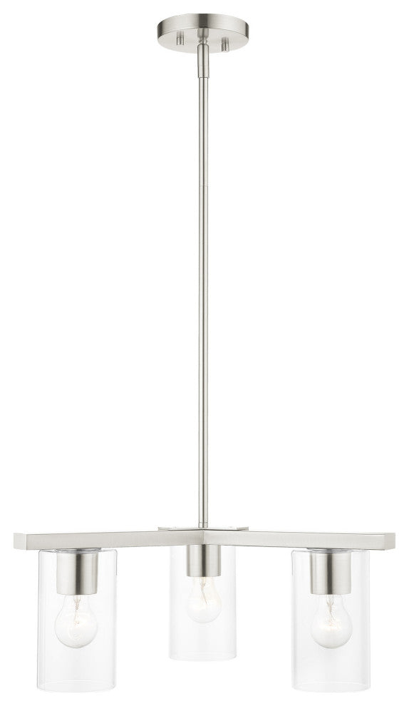 Livex Lighting Zurich 3 Light Brushed Nickel Chandelier