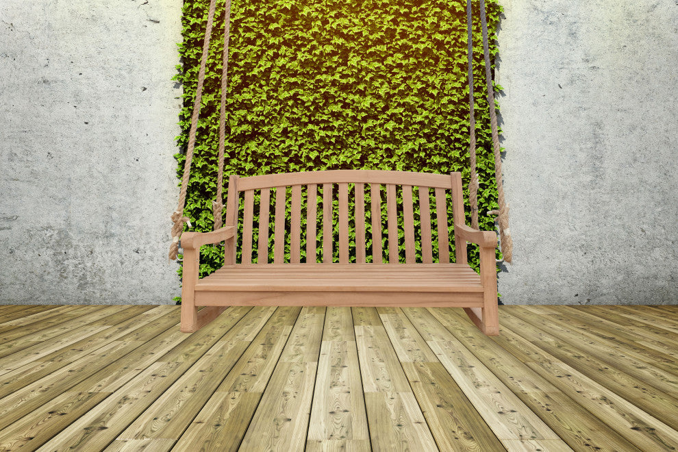 Teak Wood San Jose Double Outdoor Porch Swing, 4'