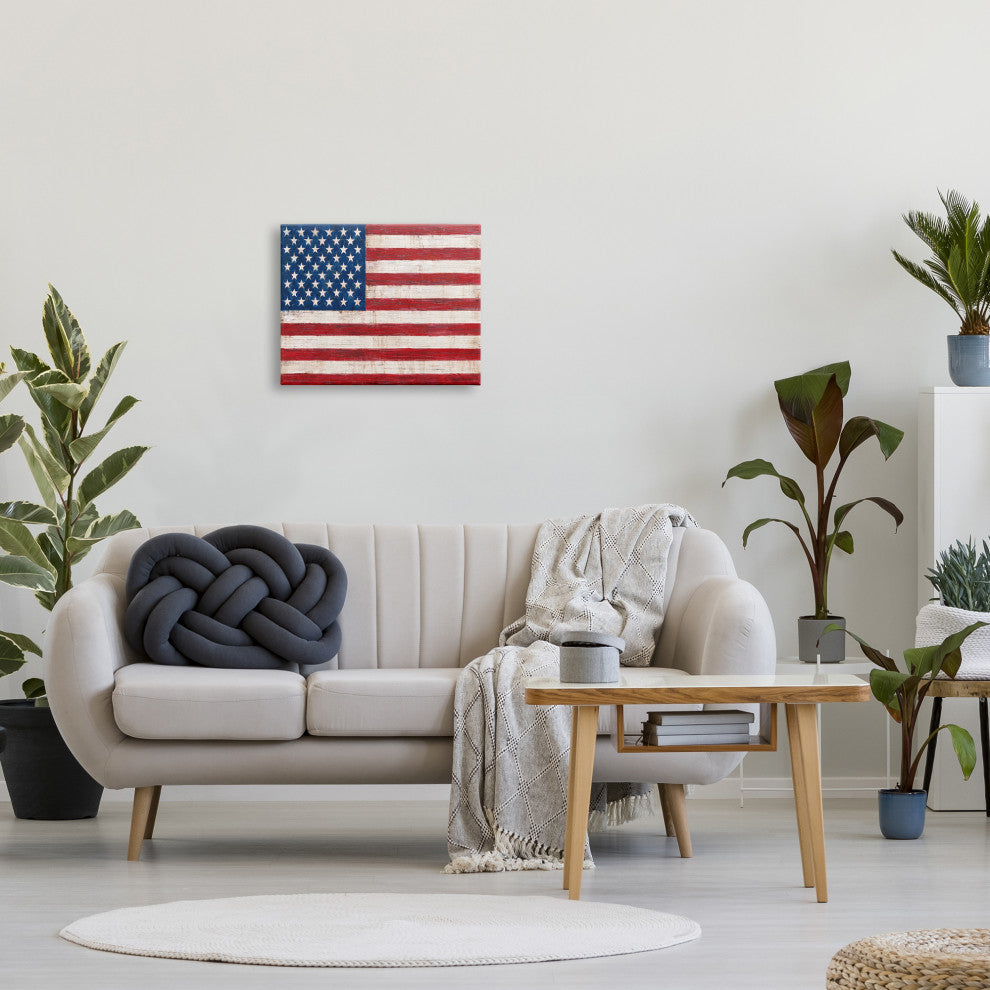 Rustic American Flag Red White Blue Distressed Pattern