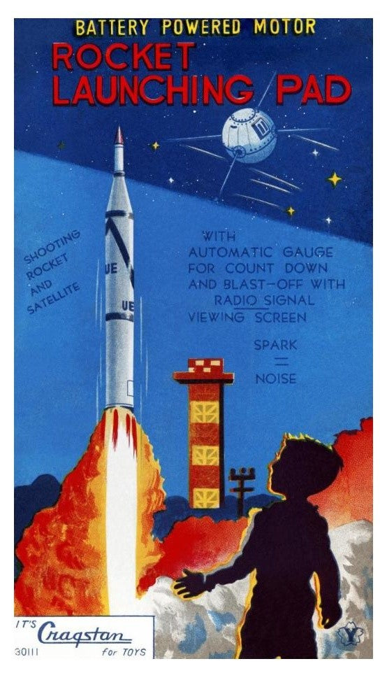 "Rocket Launching Pad" Digital Paper Print by Retrorocket, 14"x24"