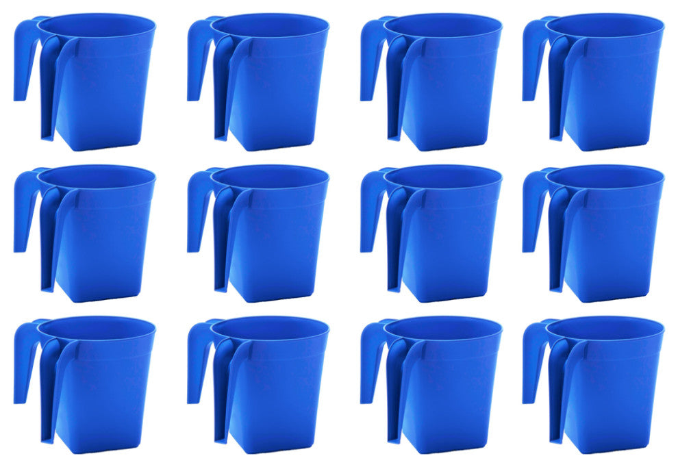 YBM Home Square Plastic Wash Cup, long-lasting, Pearl Blue, 12