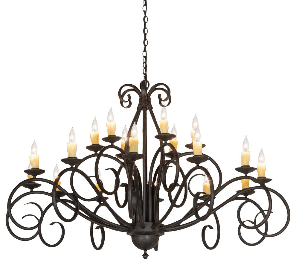 60 Wide Sienna 18 Light Two Tier Chandelier