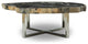 Relique Eliza Coffee Table, Polished Stainless Steel Base, Natural Dark Top