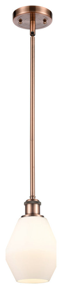 Innovations 516-1S-AC-G651-6-LED 1-Light Mini Pendant, Antique Copper