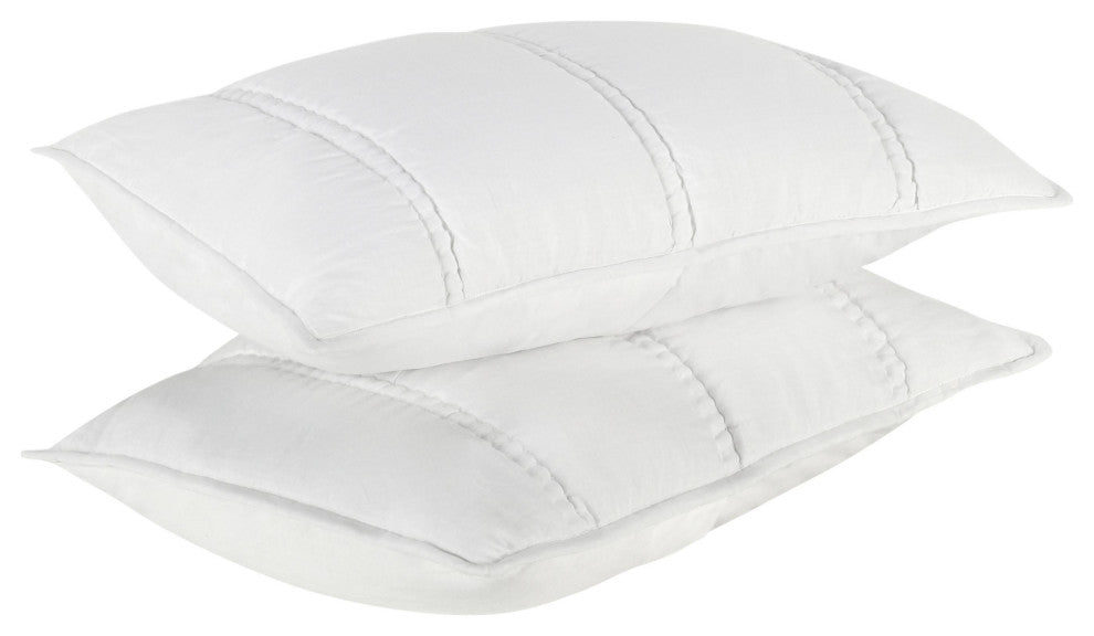 Rowen Sustainable Fabric Shams by Kosas Home, White, Standard 20x26