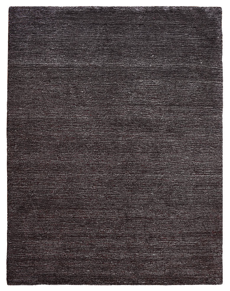 Hand Knotted Loom Silk Mix Area Rug Solid Brown White