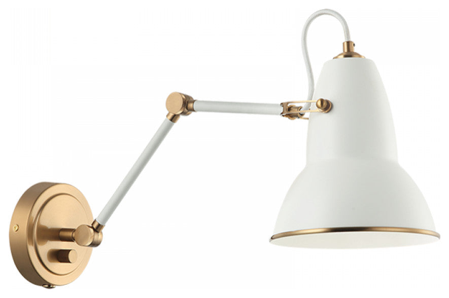 Matteo Lighting S08421AGWH Wall Sconce, White Finish