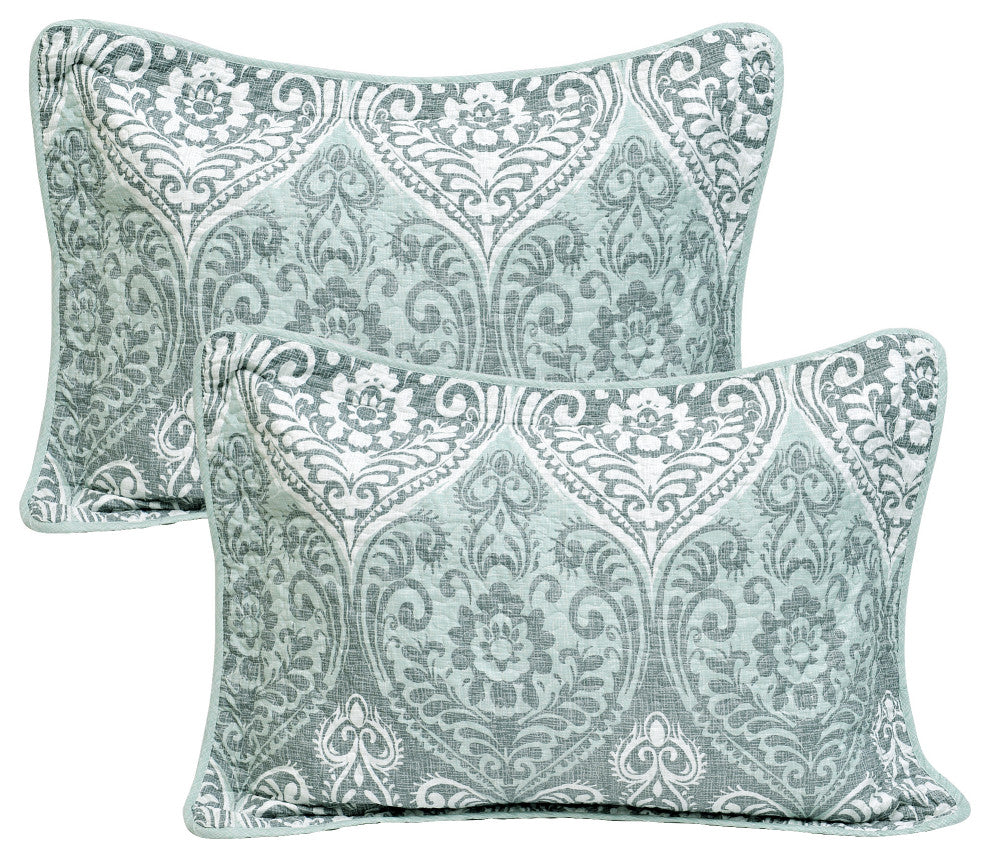 5 Piece Kingston Damask Bedspread, 90" X 90