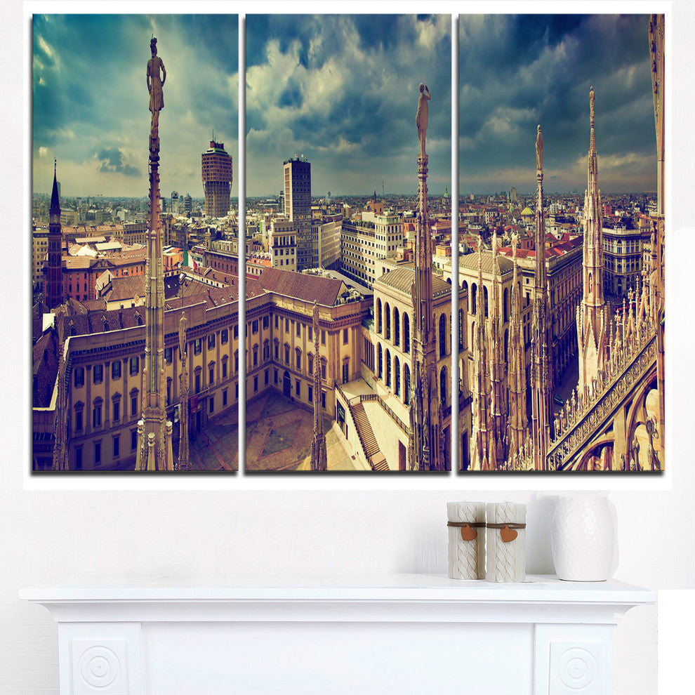 "View on Royal Palace Palazzo Realle" Metal Wall Art, 3 Panels, 36"x28"