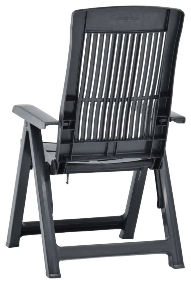 Vidaxl Garden Reclining Chairs 2-Piece Set Plastic Anthracite
