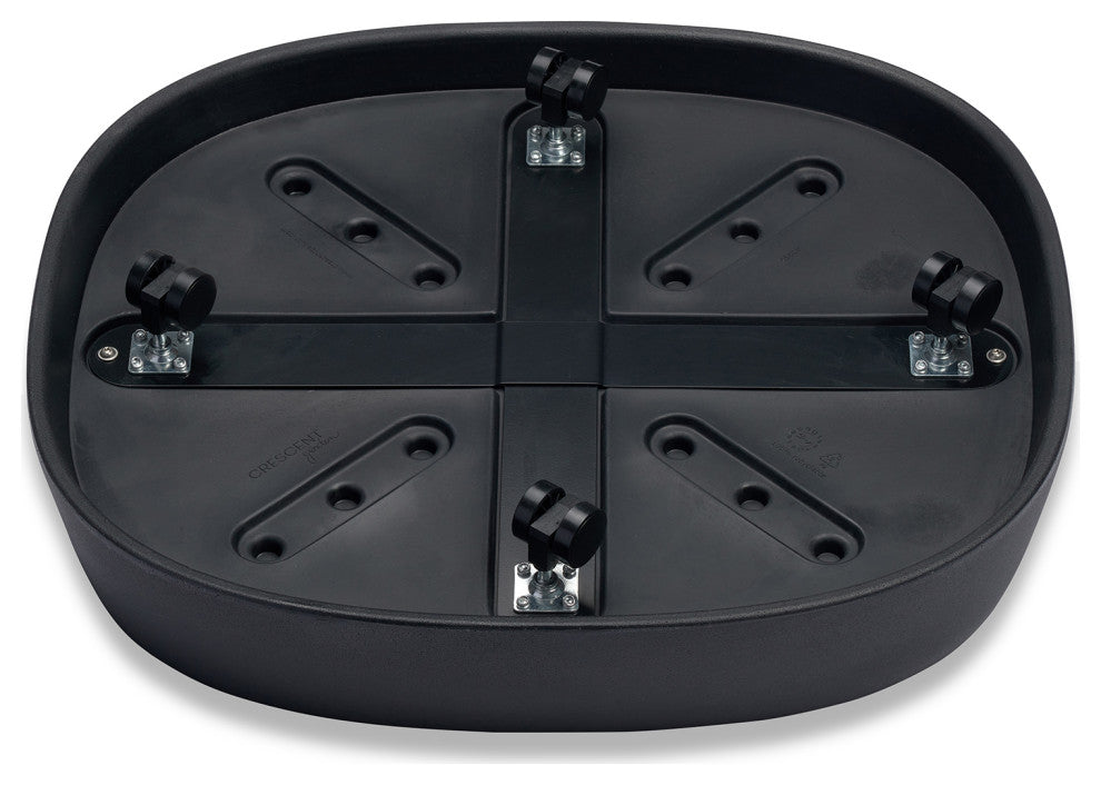 Pebble  Modern Plant Caddy with Hidden Wheels, Caviar Black, Small