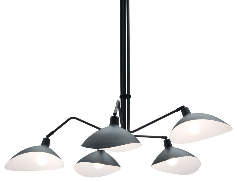 Pendant Ceiling Light Fixture, Steel Metal, Black, Kitchen Lounge Cafe Bistro