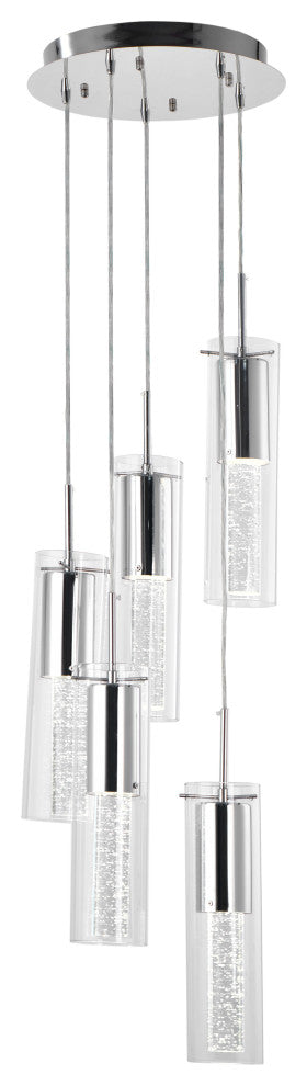 Lazzur Midou 5 Light 14" Polished Chrome Pendant
