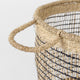 Triopas Medium Brown Seagrass Round Baskets With Handles, 3-Piece Set
