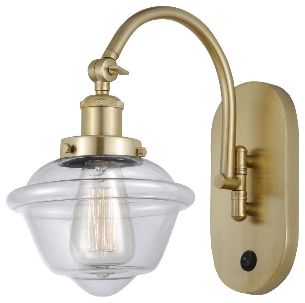 Innovations 918-1W-SG-G532-LED Oxford 1 Light 7.5" Sconce, Satin Gold