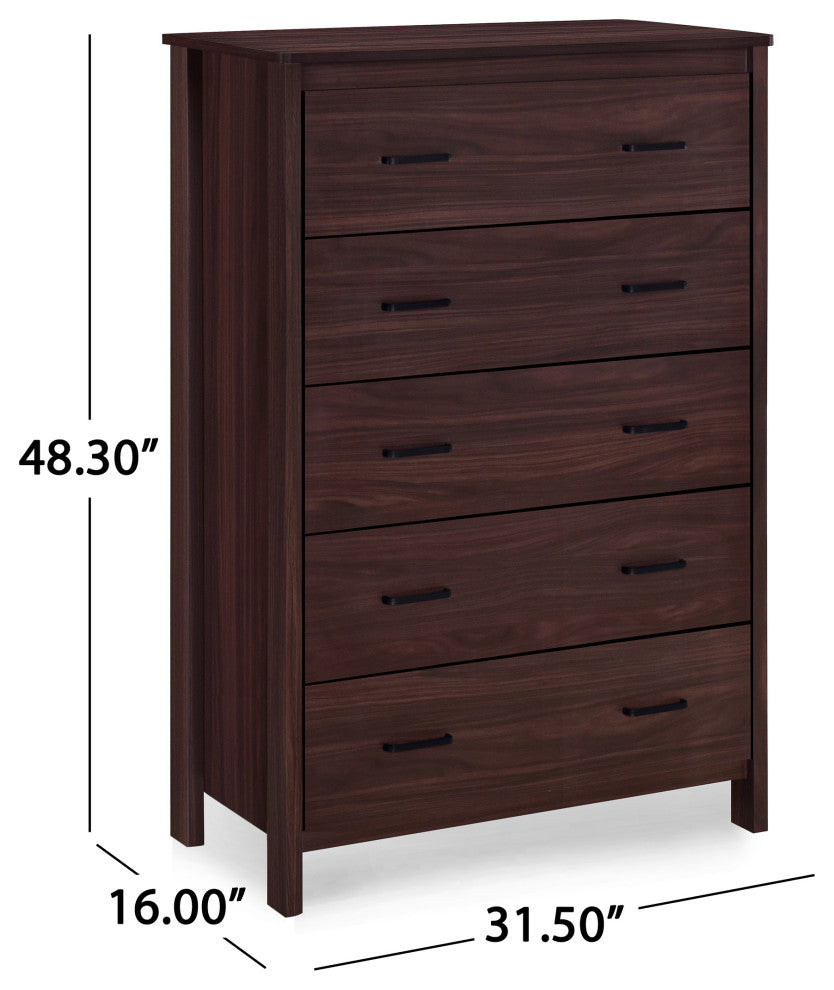 Titeca Contemporary 4 Piece Dresser and Nightstand Set, Wenge
