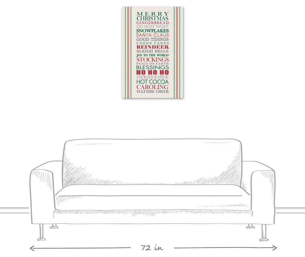 Holiday Words 20x30 Canvas Wall Art