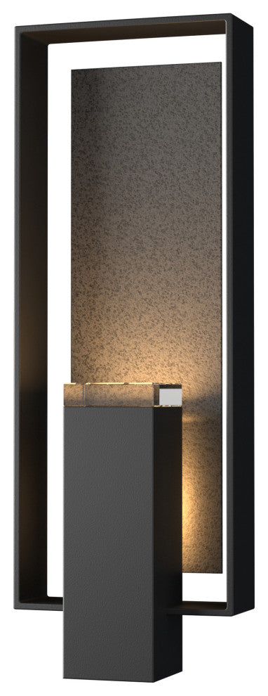 Shadow Box Large Outdoor Sconce, Coastal Black/Coastal Natural Iron