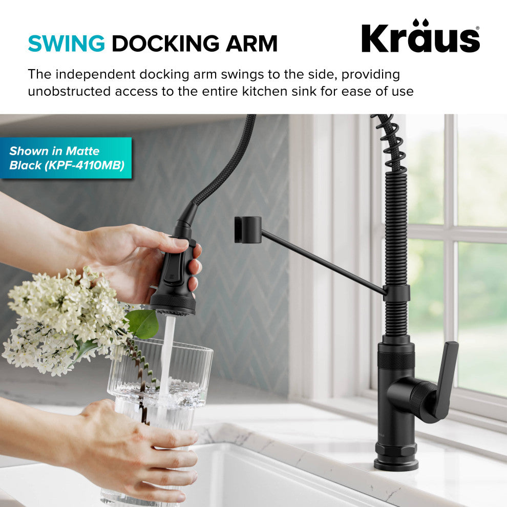 KRAUS Allyn Commercial Style 2-Function 1-Handle Pull Down Kitchen Faucet SFS