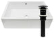 NP-018131 Rectangular White Porcelain Vessel Sink, Overflow Drain Option, Matte Black