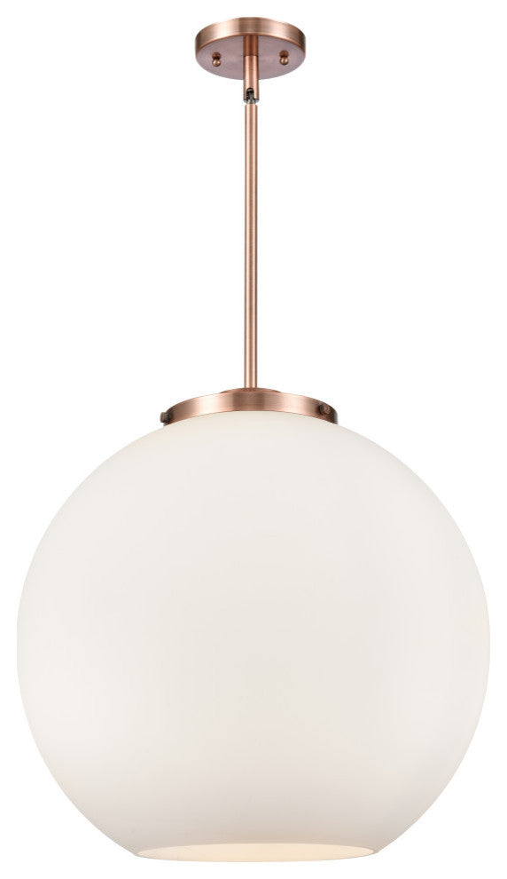 Athens Pendant, Antique Copper, Matte White, Matte White