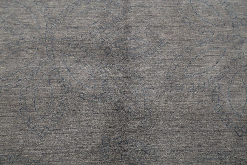 Nepal Tibetan Contemporary Modern Handmade Oriental Area Rug, Gray, 8'0"x5'0"