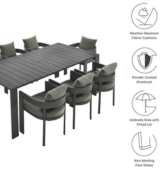 Tahoe 9-Piece Aluminum Dining Set, Gray Charcoal