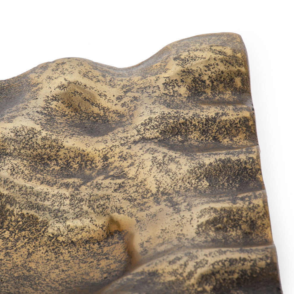 Amaya Decorative Metal Tray, Large Gold