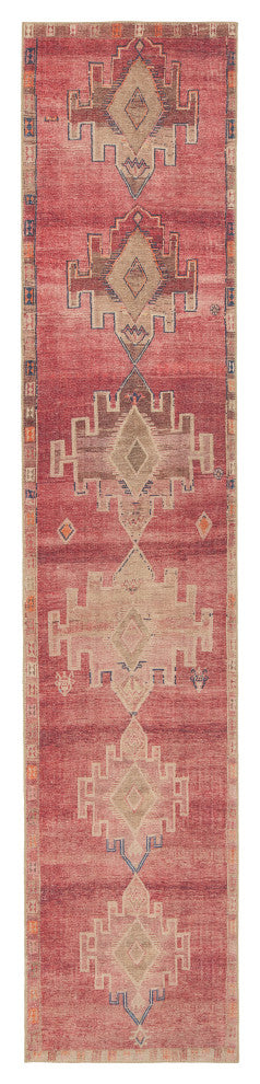 Vibe by Jaipur Living Evadne Medallion Pink/Blue Rug, 2'6"x12'