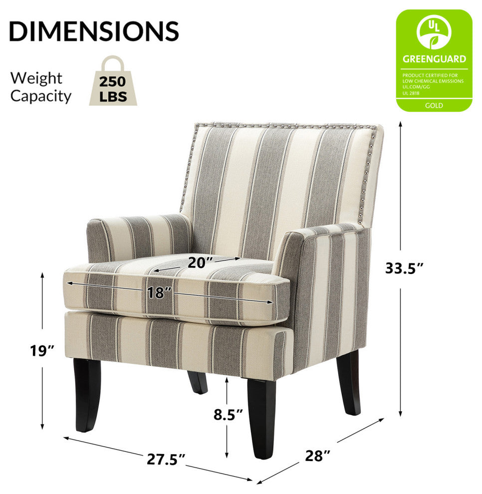Herrera Classic Armchair With Pattern, Gray