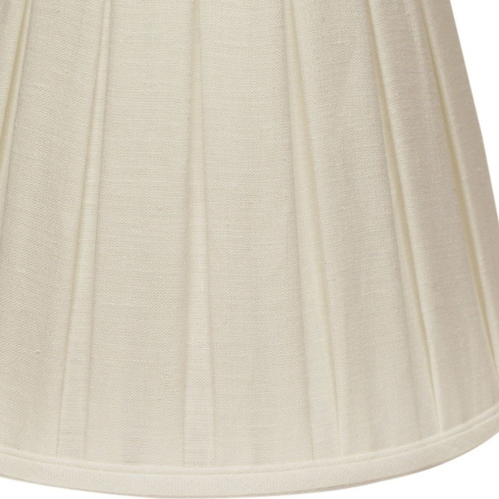 12" White Slanted Paperback Linen Lampshade With Box Pleat
