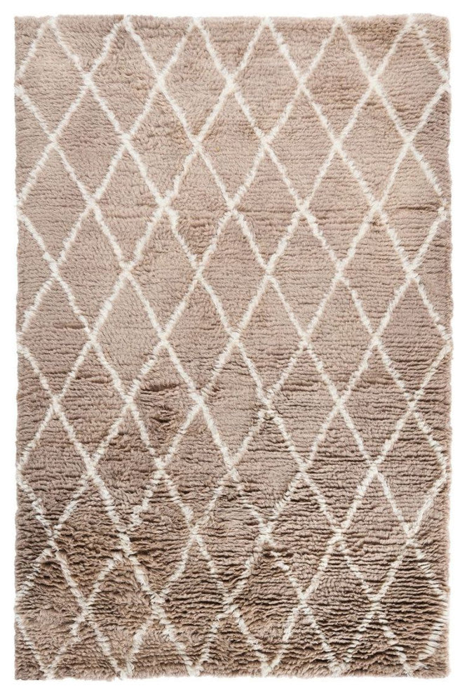 Classic Home Hawthorne Diamond Shag Light Mocha/Ivory 5x8 Rug