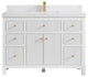 Sonoma 48 Single Sink Reeded Bath Vanity in White 2" Empira White