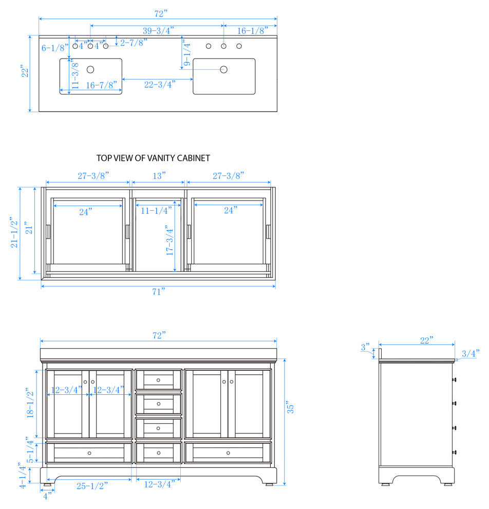 Wyndham WCS202072DWHCMUNSMED Double Vanity In White With Medicine Cabinets