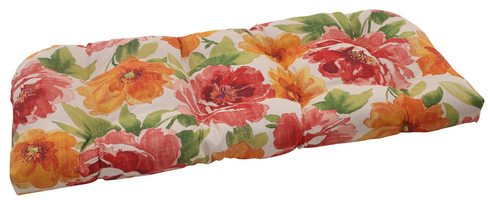 Primro Orange Wicker Loveseat Cushion