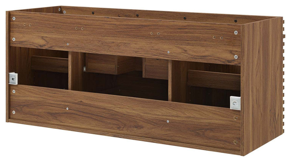 Render 48" Wall-Mount Bathroom Vanity Cabinet, Walnut