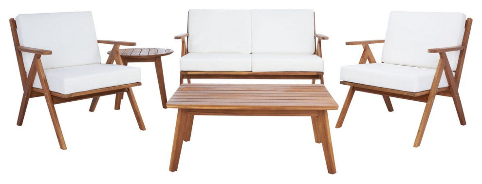 Safavieh Dryad 5Pc Outdoor Living Set, Natural / Beige