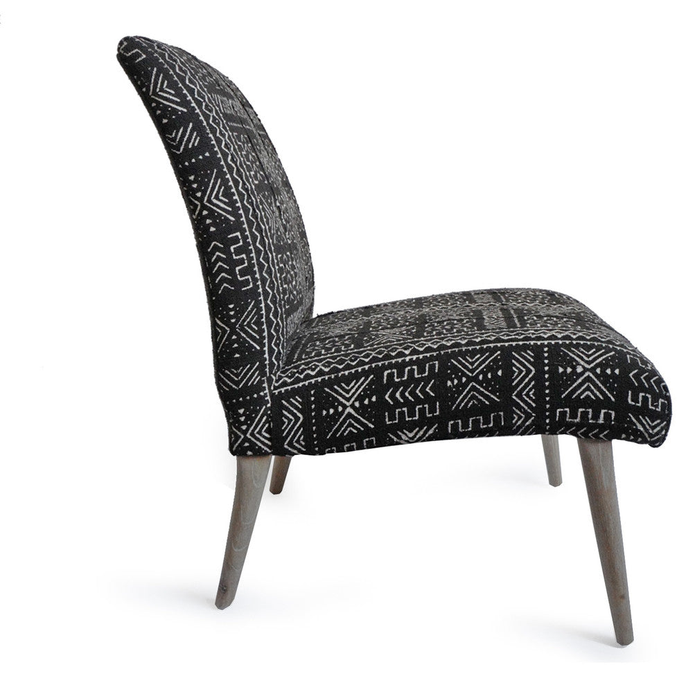 Mudcloth Black & White Side Chair