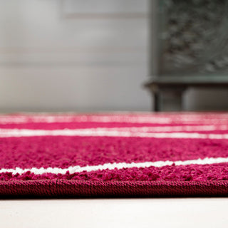 Cole Minimalist Diamond Trellis Red/White 3'x5' Area Rug