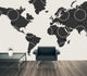 Studio Map Mural, Black Circles, Peel and Stick, 1 Panel, 74"x36"