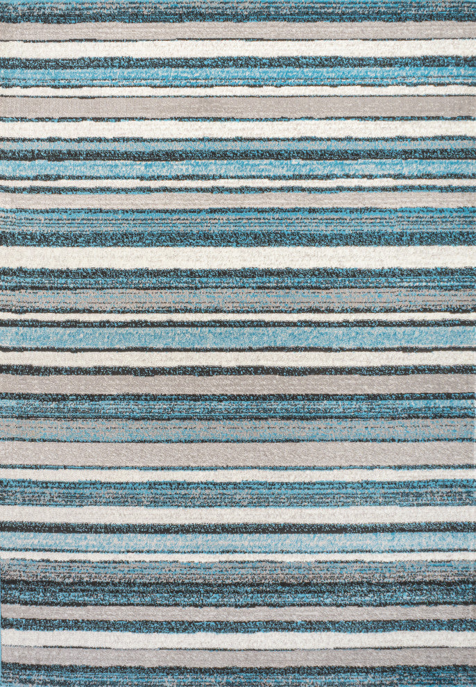 Magnolia Beach Strie' Striped Blue/Navy 8'x10' Area Rug